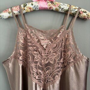 Vintage Silky Earthen Mauve Nightgown